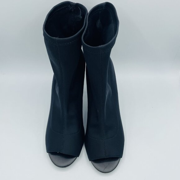 Parker & Sky Heels Womens Size 8 Black Boot Clear Heel Booties Stretch Open Toe - Picture 5 of 11